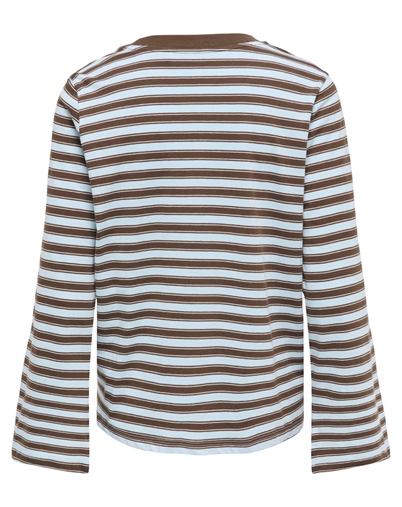 Only - ONLLuna Happy Stripe Langærmet Trøje - Skyway/Vanilla Ice